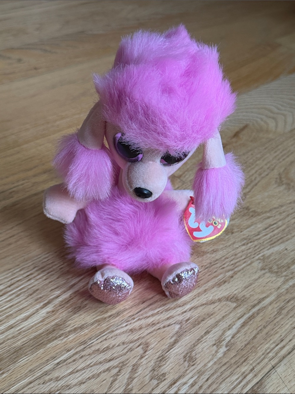 Ty Beanie Boos Camilla Pink Poodle Plush Glitter Paws NWT